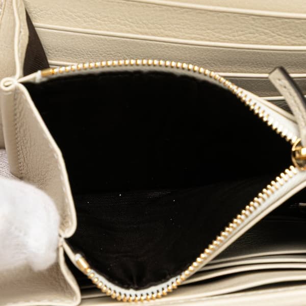 Pre-owned Gucci Medium Calfskin Blondie Wallet on Chain White