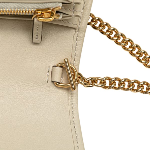 Pre-owned Gucci Medium Calfskin Blondie Wallet on Chain White