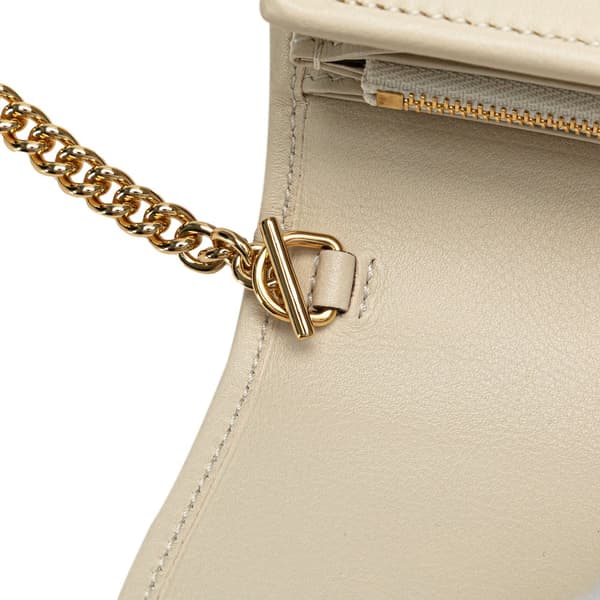 Pre-owned Gucci Medium Calfskin Blondie Wallet on Chain White