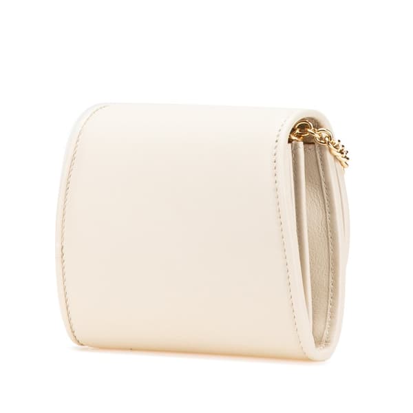 Pre-owned Gucci Medium Calfskin Blondie Wallet on Chain White