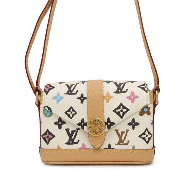 Pre-owned Louis Vuitton Monogram Craggy Envelope Wearable Wallet White