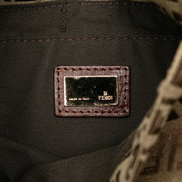 Pre-owned Fendi Zucchino Canvas Crossbody Brown