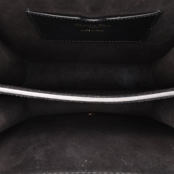 Pre-owned Dior Medium Calfskin Bobby Frame Flap Black