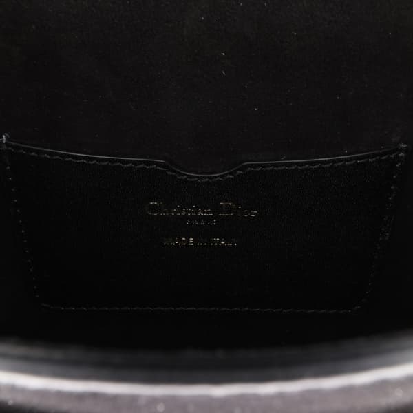 Pre-owned Dior Medium Calfskin Bobby Frame Flap Black