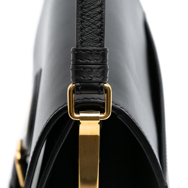 Pre-owned Dior Medium Calfskin Bobby Frame Flap Black
