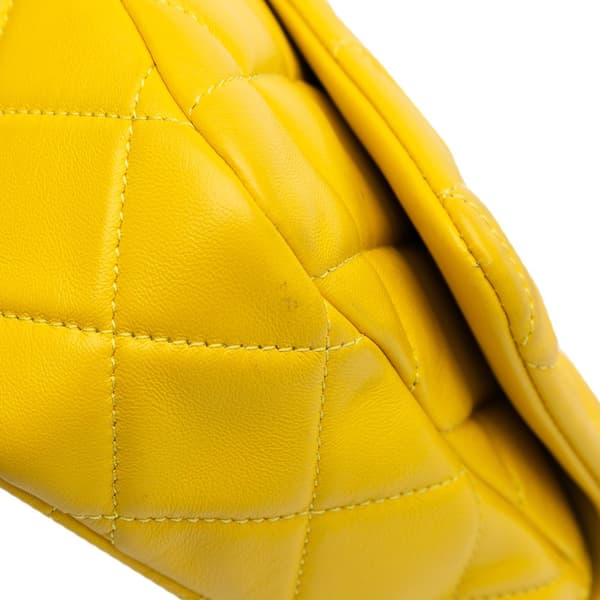 Pre-owned Chanel Small Quilted Lambskin Candy Chain Flap Yellow