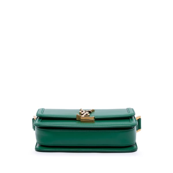 Pre-owned Saint Laurent Small Calfskin Solferino Satchel In Box Green