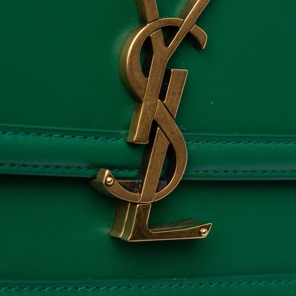 Pre-owned Saint Laurent Small Calfskin Solferino Satchel In Box Green