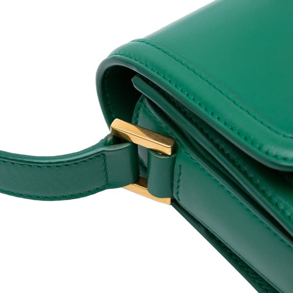 Pre-owned Saint Laurent Small Calfskin Solferino Satchel In Box Green