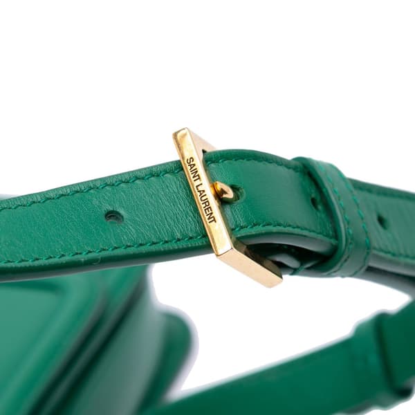 Pre-owned Saint Laurent Small Calfskin Solferino Satchel In Box Green