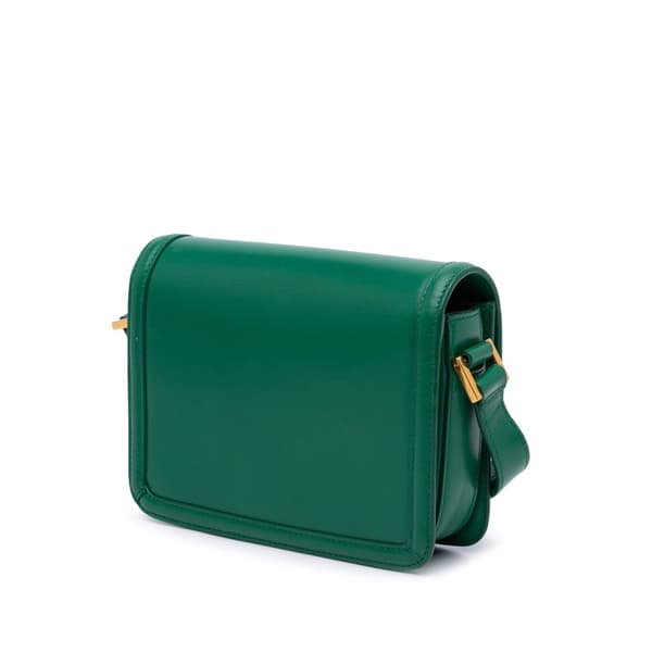 Pre-owned Saint Laurent Small Calfskin Solferino Satchel In Box Green