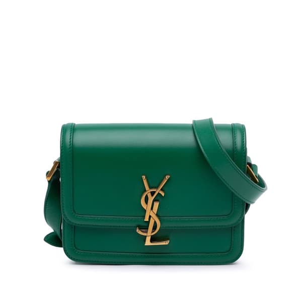 Pre-owned Saint Laurent Small Calfskin Solferino Satchel In Box Green