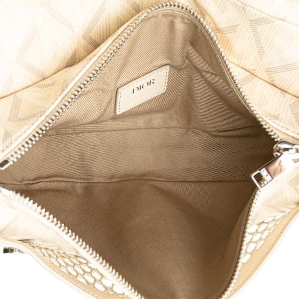 Pre-owned Dior Coated Canvas CD Diamond Nautic Saddle Crossbody Brown