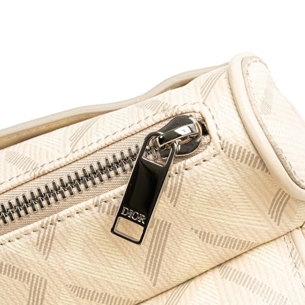 Pre-owned Dior Coated Canvas CD Diamond Nautic Saddle Crossbody Brown