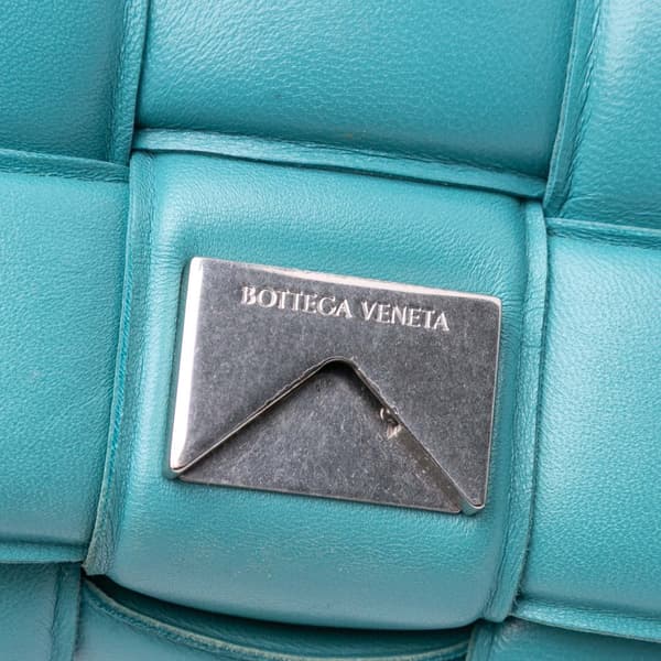 Pre-owned Bottega Veneta Nappa Intrecciato Padded Cassette Crossbody Blue