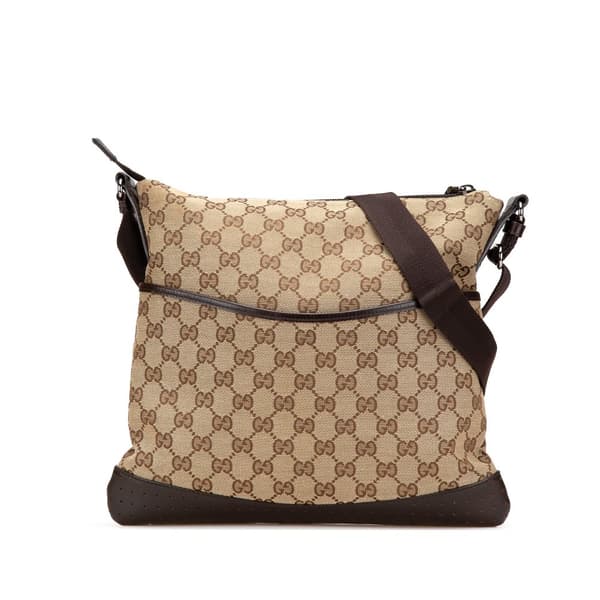 Pre-owned Gucci GG Canvas Crossbody Brown