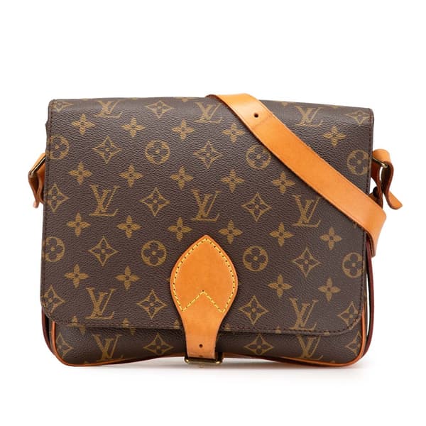Pre-owned Louis Vuitton Monogram Cartouchiere GM Brown
