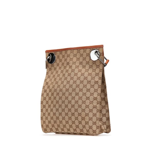 Pre-owned Gucci GG Canvas Eclipse Crossbody Brown