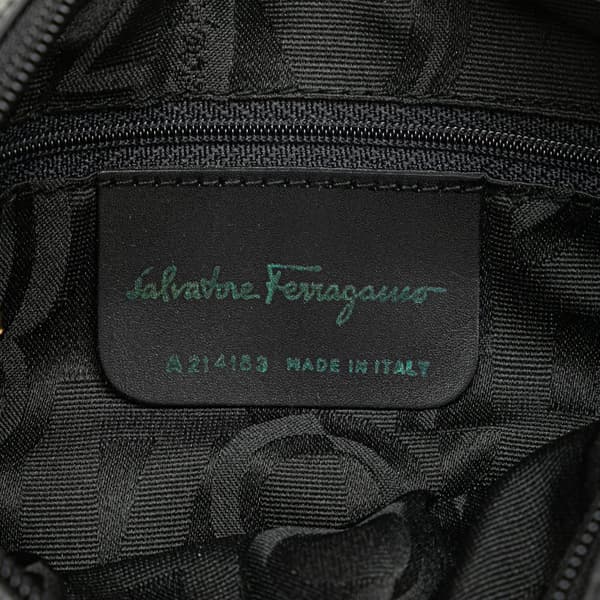 Pre-owned Ferragamo Vara Calfskin Crossbody Black