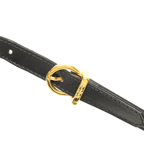 Pre-owned Ferragamo Vara Calfskin Crossbody Black
