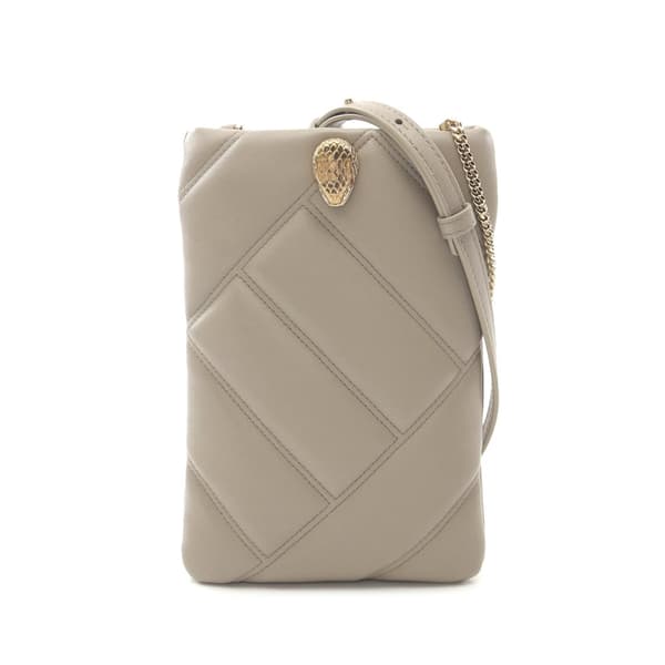 Pre-owned Bvlgari Serpenti Leather Cabochon Phone Case Crossbody Brown