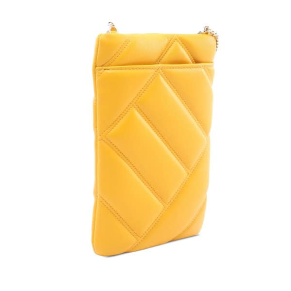 Pre-owned Bvlgari Serpenti Leather Cabochon Phone Case Crossbody Yellow