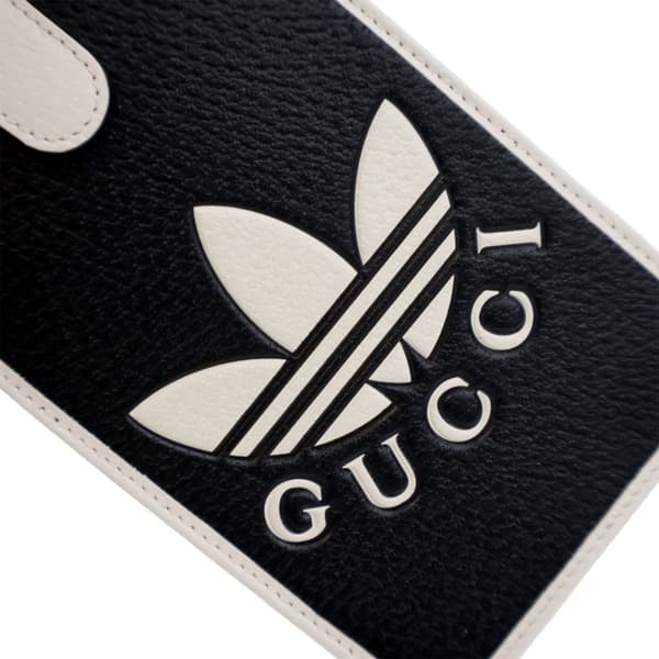Pre-owned Gucci Adidas Leather Phone Case Crossbody Black