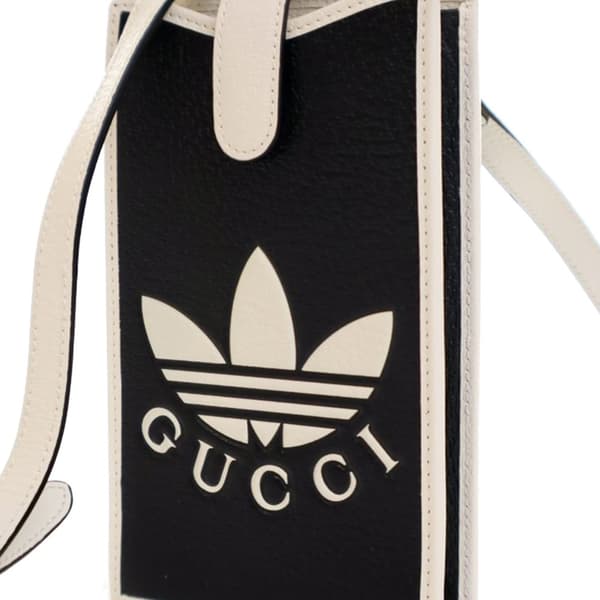 Pre-owned Gucci Adidas Leather Phone Case Crossbody Black