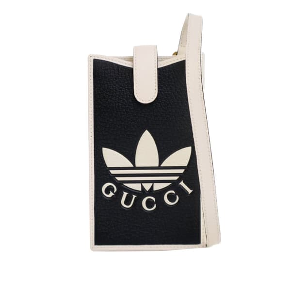 Pre-owned Gucci Adidas Leather Phone Case Crossbody Black