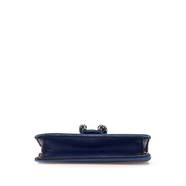 Pre-owned Gucci Super Mini Velvet Dionysus Crossbody Blue