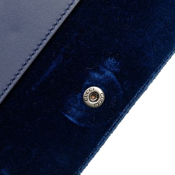 Pre-owned Gucci Super Mini Velvet Dionysus Crossbody Blue