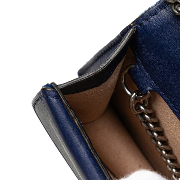Pre-owned Gucci Super Mini Velvet Dionysus Crossbody Blue