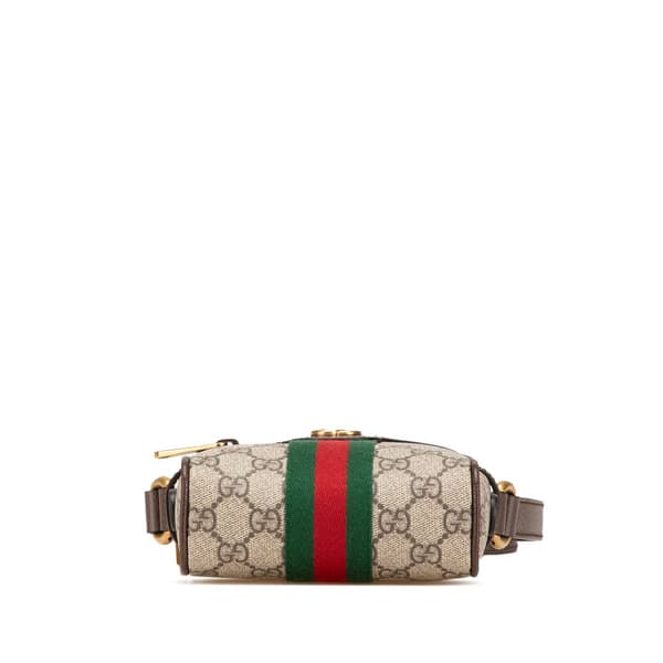 Pre-owned Gucci Mini GG Supreme Ophidia Crossbody Brown