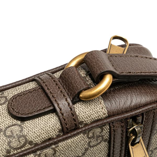 Pre-owned Gucci Mini GG Supreme Ophidia Crossbody Brown