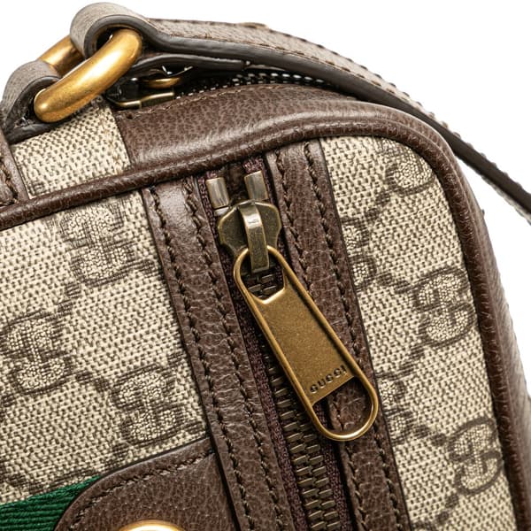 Pre-owned Gucci Mini GG Supreme Ophidia Crossbody Brown