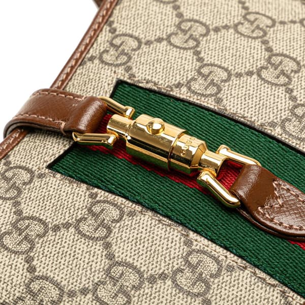Pre-owned Gucci Mini GG Supreme Jackie 1961 Crossbody Brown