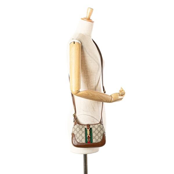 Pre-owned Gucci Mini GG Supreme Jackie 1961 Crossbody Brown