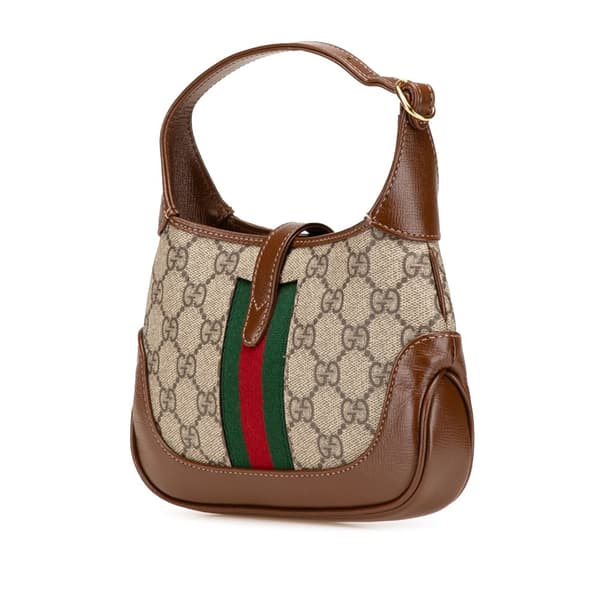Pre-owned Gucci Mini GG Supreme Jackie 1961 Crossbody Brown