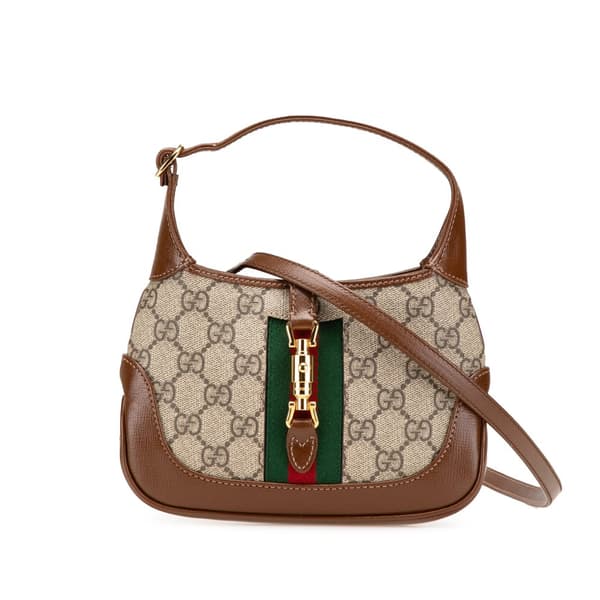 Pre-owned Gucci Mini GG Supreme Jackie 1961 Crossbody Brown