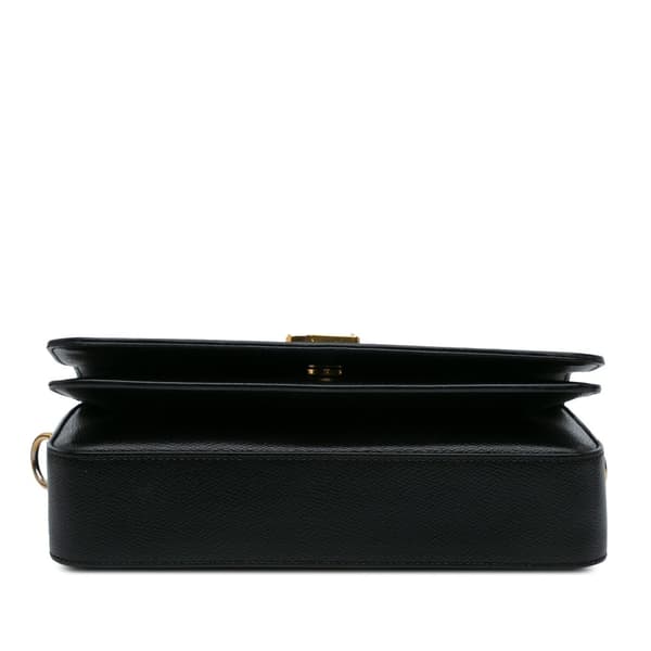 Pre-owned Saint Laurent Medium Leather Monogram Universite Bag Black