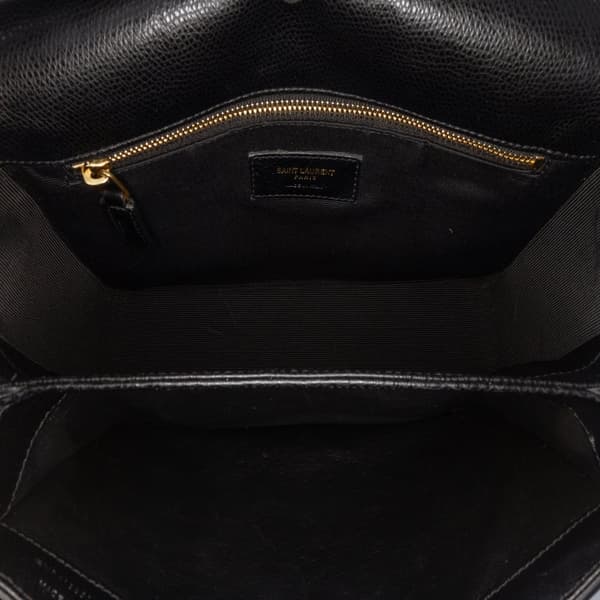 Pre-owned Saint Laurent Medium Leather Monogram Universite Bag Black