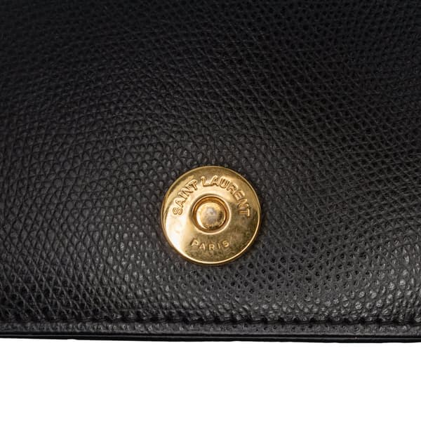 Pre-owned Saint Laurent Medium Leather Monogram Universite Bag Black