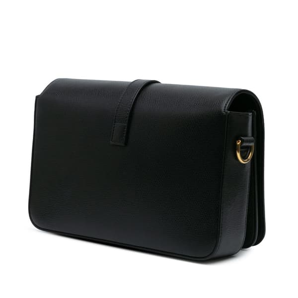 Pre-owned Saint Laurent Medium Leather Monogram Universite Bag Black