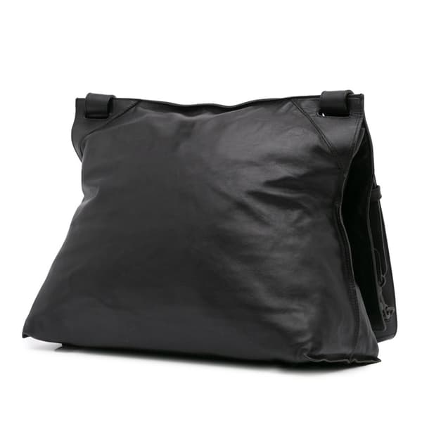 Pre-owned Bottega Veneta Nappa Intrecciato Flap Crossbody Black