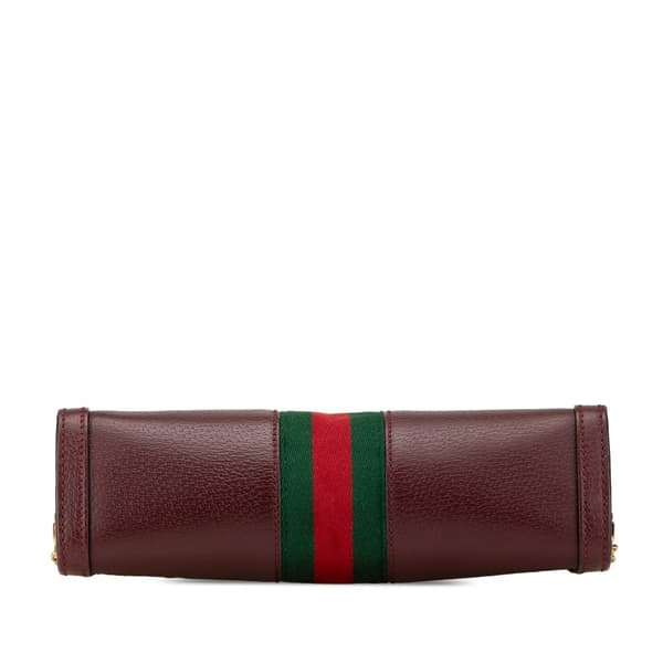 Pre-owned Gucci Small Calfskin Ophidia Chain Crossbody Red