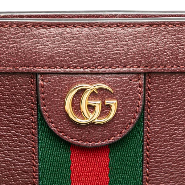Pre-owned Gucci Small Calfskin Ophidia Chain Crossbody Red