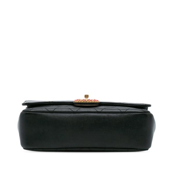 Pre-owned Chanel Quilted Calfskin CC Chain Logo Crossbody Black