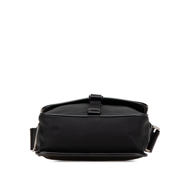Pre-owned Prada Tessuto Buckle Messenger Bag Black