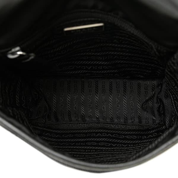 Pre-owned Prada Tessuto Buckle Messenger Bag Black
