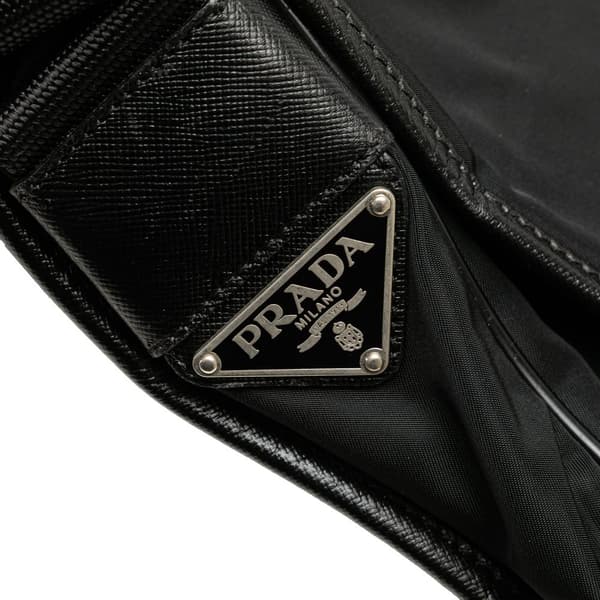 Pre-owned Prada Tessuto Buckle Messenger Bag Black